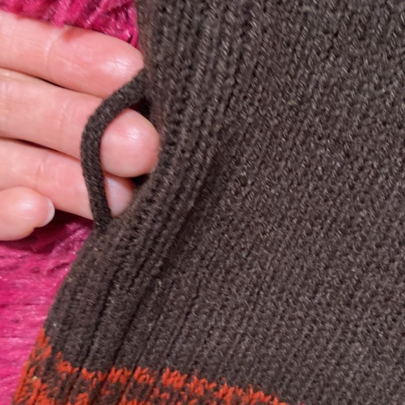 Burnt caramel and cream cowl neck sweater dress / tunic - Picture 5 of 16